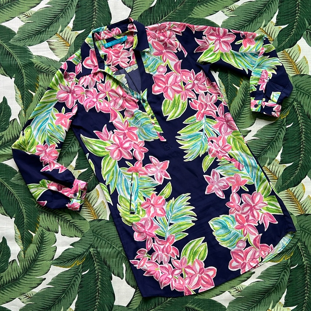 Tori Richard • GORGEOUS Tunic Floral Dress • Size 4 Small